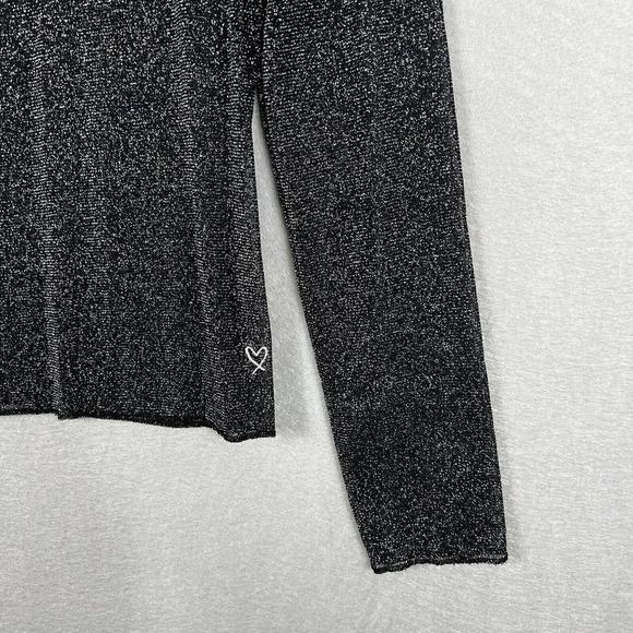 NWT Victoria's Secret Top XS Black Shimmery Sheer Long Sleeve Y2K Shirt - Picture 8 of 11